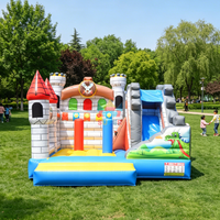 SUPER CASTLE 2026 Château Gonflable Commercial Personnalisé en PVC, Combo Maison de Rebond Dinosaure 4x4m, Installation Facile, 400KG, Fête d'Enfants en Extérieur