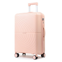 Ensemble de bagages de voyage élégants en PP avec motif ondulé 3D, valise rigide à roulettes, sac de transport ultra-léger et imperméable