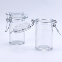 Bocal de stockage en verre Couvercle transparent Emballage artisanal personnalisé Bouteille en verre