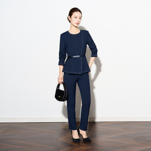 Women's Professional Blazer Suit Solid Color Slim Fit Houndstooth Pattern Workwear for Beauty Salons Dental Clinics Postpartum - Product Image 3