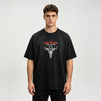 T-shirt Homme Oversize 250 GSM Rétro 100% Coton Épais, Impression DTG, Logo, Effet Délavé Acide, Vintage, Personnalisé