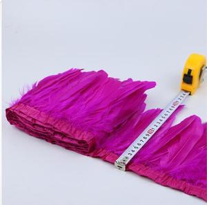 Bordures en plumes d'oie naturelles <span class=keywords><strong>pas</strong></span> chères pour costumes, franges en plumes d'oie teintes vert foncé pour jupes avec ruban de <span class=keywords><strong>satin</strong></span> - Product Image 6