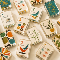 Tuiles de mahjong en acrylique de qualité supérieure à 4 couches, design rétro atomique, 160 pièces, accessoires de jeu de mahjong américain