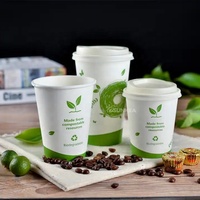 Gobelets en papier kraft jetables, écologiques, biodégradables, compostables, imperméables, à paroi simple, de qualité alimentaire, pour café chaud, 12 oz/16 oz, avec revêtement PE
