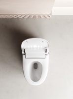 WC intelligent haut de gamme au design moderne, cuvette entièrement intelligente avec télécommande, siphon en S au sol, siège chauffant, double chasse d'eau, air chaud
