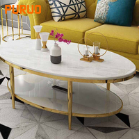 Ensemble de tables basses de luxe modernes, nouvelle collection, acier inoxydable rond avec plateau en pierre de marbre noir pour le salon, meubles de maison