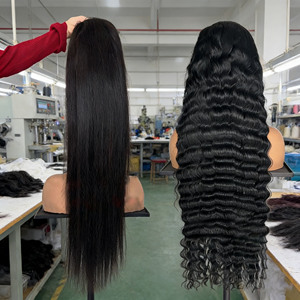 Perruque Lace Front 13x4 en Cheveux Humains Vierges Remy, Densité 200%, Pré-épilée, Sans Colle, avec Baby Hair, Longue, Lisse Naturel, <span class=keywords><strong>Jazz</strong></span> - Product Image 1