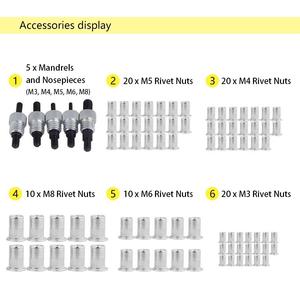 Juego de 86 piezas de Tuercas de remache, juego de herramientas de remachado de Tuercas de remache, juego de herramientas de reparación del hogar - Product Image 6