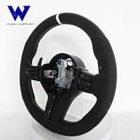 Volant en cuir ergonomique avec logo blanc, compatible avec BMW F01 F20 F30 F15 F16 F21 F22 F32 F25 M3 M5