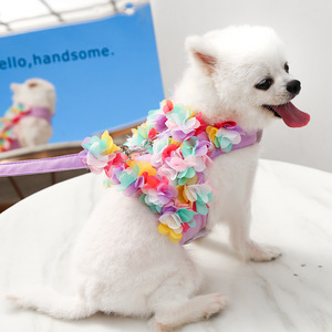 Weiwang <b>Pet</b> <b>Harness</b> With 3D Flower Design Adjustable Breathable For Small Medium Dogs Cat Walking Rope Spring Summer Autumn Use - Product Image 4