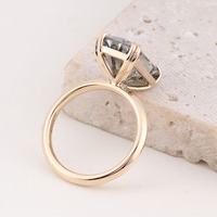 Provence 15x9mm forme rayonnante entrecroisée gris foncé Moissanite bague de mariage ensemble femmes bijoux 10k or jaune