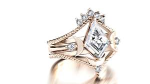 Anillo de Compromiso de Moissanita en Forma de Cometa para Mujer, Plata de Ley 925, Lujo Elegante con Detalles de Diamantes, Certificado por Terceros - Product Image 6