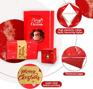 Sorpresa natalizia per scatola regalo pieghevole esplosione materiali riciclati forma quadrata accessori nastro-fai da te rimbalzare scatola per - Product Image 3