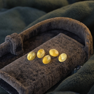 Alta calidad de corte personalizado ovalado de doble cara de corte plano citrino gemas de cristal amarillo natural al por mayor piedras preciosas sueltas - Product Image 1