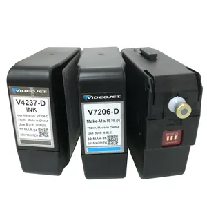 V4237-D黑色墨水V7206-D化妆750毫升Videojet原装Videojet 1240 1280 1880 1580 CIJ喷墨打印机