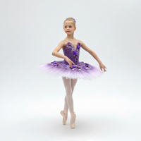 Tutu de ballet professionnel ombré violet pour enfants, costume de ballerine de compétition, variation lilas, La Belle au bois dormant, polyester/rayonne