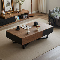 Mesa de Centro para Sala de Estar Pequeña, Rectangular, Completamente Ensamblada, Mesa de Té Multifuncional con Almacenamiento