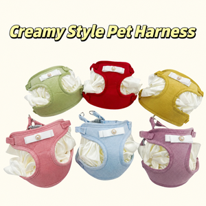 Harnais de luxe pour chien Teddy, taille petite et moyenne, laisse de promenade anti-évasion, ensemble harnais et laisse pour chien - Product Image 5