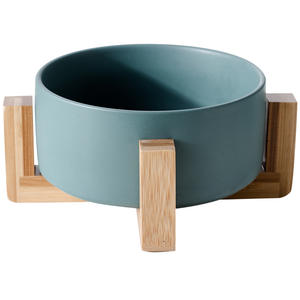 Atacado Eco-Friendly Western-Style Louça Cerâmica Preto <span class=keywords><strong>Pet</strong></span> <span class=keywords><strong>Bowls</strong></span> Double <span class=keywords><strong>Bowls</strong></span> Pets 'Wood Racks Salad <span class=keywords><strong>Bowls</strong></span> Cross-Border - Product Image 5