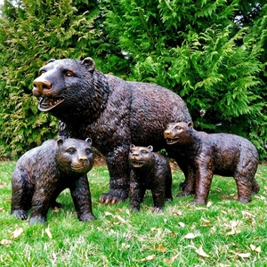 Outdoor Custom Home Garden City Park Decoration Polished Metal Animal Eagle <strong>Bear</strong> Catching Bird <strong>Figurine</strong> - Product Image 4