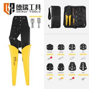 Kit d'outils Derui Tools Mini Pince à sertir multi-mâchoires HS-03BC pour fils de 16 AWG, entrée frontale, en acier à haute teneur en carbone, pour bricolage - Product Image 2