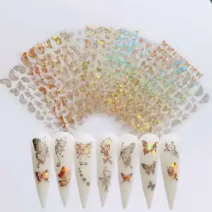 2021 new fashion glitter butterfly DIY nail art sticker DIY for beauty salon