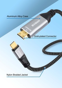 ZOGUO nouveau <span class=keywords><strong>c</strong></span>âble <span class=keywords><strong>USB</strong></span> <span class=keywords><strong>C</strong></span> vers <span class=keywords><strong>Mini</strong></span> <span class=keywords><strong>HDMI</strong></span> coque en aluminium Nylon tressé Support 4K @ 60Hz comparable pour Smartphone Table ordinateur portable - Product Image 3