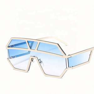 Gafas de Sol de Moda Retro de Lujo con Marco Grande para Mujer, Gafas de Sol con Marco Grande y Degradado, Gafas de Sol de Metal Extra Grandes para Hombre y Mujer 2021 - Product Image 2