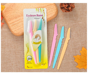Wholesale 3PCS Portable Eyebrow Razor Trimmer With Cover Beauty Stainless Steel Blade Razor Women <strong>Makeup</strong> <strong>Tools</strong> - Product Image 4