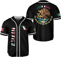 Maillot de baseball personnalisé pour hommes avec drapeaux du Guatemala, Porto Rico, Mexique, Honduras, El Salvador, Nicaragua