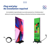 Pantalla LED Plegable para Póster P2.5, Pantalla LED Portátil para Exposiciones con Ruedas