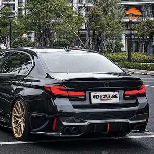 Sợi Carbon D Phong Cách LED Ánh Sáng Phía Sau Khuếch Tán 2017 2020 Phía Sau Bumper Khuếch Tán Cho BMW 5 Series G30 G38 F90 M5 - Product Image 5