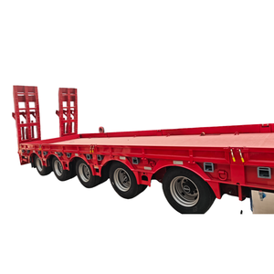 سعر المصنع مقطورة نصفية منخفضة السطح بعنق الإوزة للحفارات 3 محاور، مقطورة منخفضة السطح، مقطورة تحميل منخفضة 4 محاور 60 70 80 طن - Product Image 5