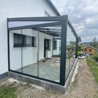 Véranda en verre pour patio toutes saisons, véranda en aluminium, maison en verre pour l'extérieur, style européen