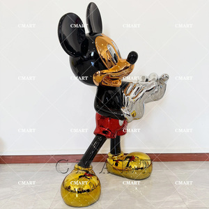 Gran Escultura de Resina de Mickey Coors, Modelo de Ratón con Electroplacado para Arte, Decoración del Hogar con Corazón de Amor de Dibujos Animados - Product Image 6