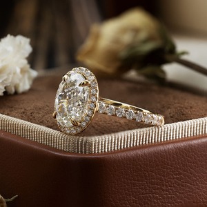 <b>Unique</b> Design Lab Grown Diamond <b>Ring</b> Brilliant Cut 14K Gold Plated IGI Certified 2.5 Carat <b>Engagement</b> Bridal Wedding Jewelry - Product Image 5