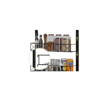 Multifunction Hanging Spice Rack 33x15x85cm Iron <b>Kitchen</b> Cabinet Organizer <b>Hook</b> Type Storage Shelf - Product Image 3