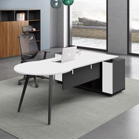 Bureau de direction moderne avec design pliable, combinaison libre, style minimaliste moderne, rangement à tiroirs et serrure - Mobilier de bureau
