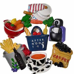 Pegatina creativa para refrigerador con diseño de vajilla, pegatina tridimensional 3D de resina para refrigerador, decoración magnética - Product Image 1