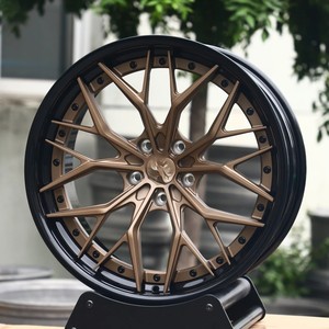 Cerchio in Lega Forgiato Multi-Raggio di Lusso in Bronzo e Nero Concavo per Auto di Lusso e Coupé ad Alte Prestazioni - Product Image 4