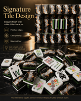 Juego de Mahjong Plegable de Acrílico Negro - 166 Fichas Edición Estándar Americana