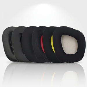 Pour Corsair VOID PRO ELITE, oreillettes ergonomiques en forme de D en tissu maillé premium, revêtement en cuir protéiné noir, pour casque de jeu - Product Image 5