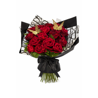 Großhandel Künstliche Realistische Rote Rosen Samtblumen mit Echtem Touch für Hochzeit, Weihnachten & Abschlussfeier Heimdekoration