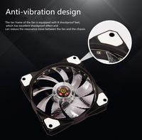Ventilateur de refroidissement silencieux pour boîtier d'ordinateur PC, 120 mm, 15 LED, roulement hydraulique, 12 cm, fourni par l'usine