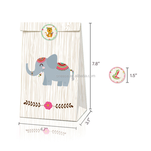 Huancai-bolsas de fiesta de animales para niños, bolsas de estilo indio, Selva, bosque, 24 paquetes - Product Image 6