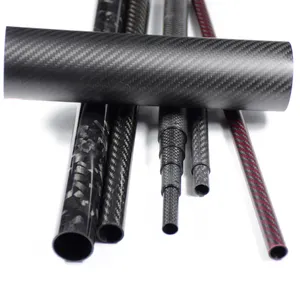 Tubo de fusil de fibra de carbono con forma de sepia, tubo de fibra de carbono personalizado para eje de flecha