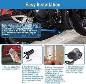 Ailes d'ange de projection pour moto en gros, accessoires de modification décoratifs pour moto, lumières LED en forme d'ailes d'ange pour moto - Product Image 5