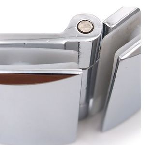 Clip en acier inoxydable pour verre, charnière de salle de bain double face mobile à 180 degrés, pour porte sans cadre et cloison pliante - Product Image 1