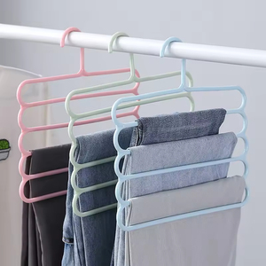 Porte-pantalon domestique multifonctionnel à pinces, pour le rangement et le séchage de serviettes, foulards et jupes, multi-niveaux - Product Image 1