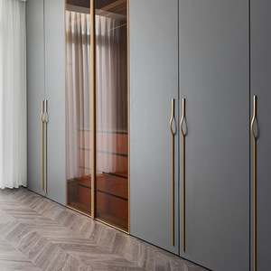 Modern Aluminum Alloy Curved Black Drawer Cabinet Handle Wardrobe <strong>Door</strong> Handle for Kitchen Furniture - Product Image 3